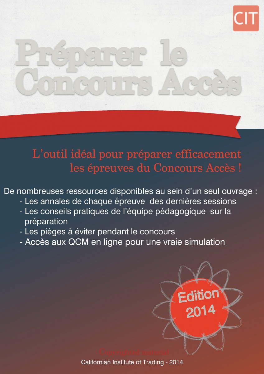 ouvrage de préparation au concours ACCES en formation de trading